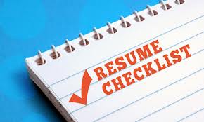 Resume checklist